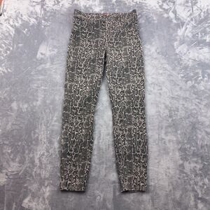 SPANX Jean-ish Ankle Leggings Jeggings Taupe Black Snakeskin Print Size Medium